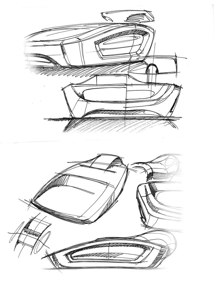 Product housing form exploration sketches