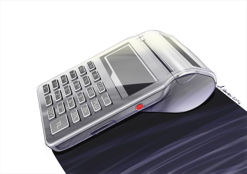 POS terminal colored concept render