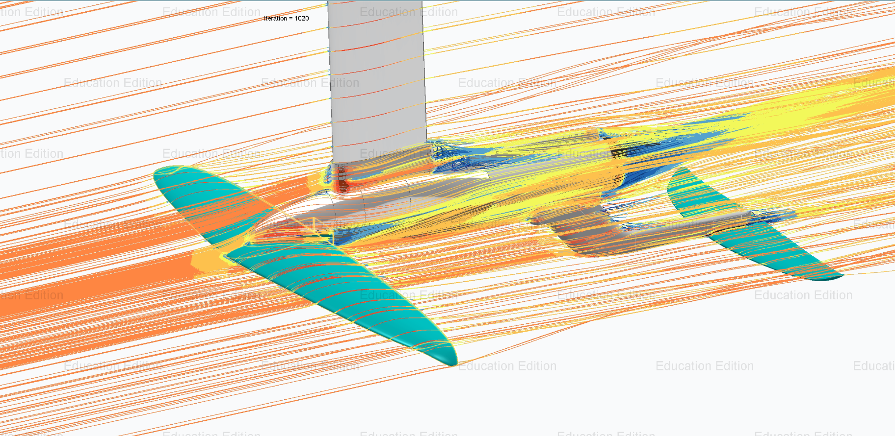 CFD flow simulation of hydrofoil assembly